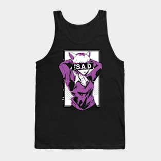 Japanese Sad Girl Anime Vaporwave Art Style Tank Top